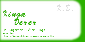 kinga derer business card